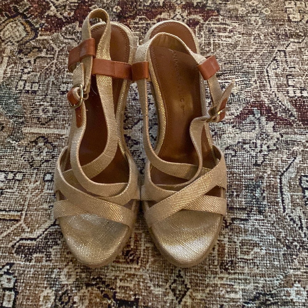 Gold Banana Republic Wedges
